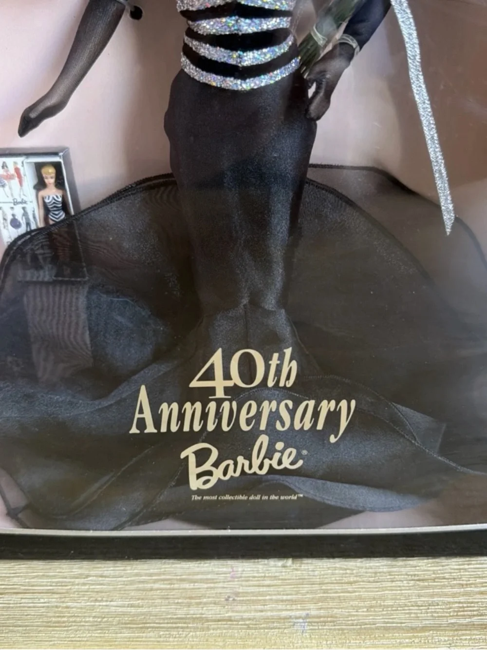 1999 40th Anniversary Barbie Doll Collector Edition Black Dress Roses #21384 NEW